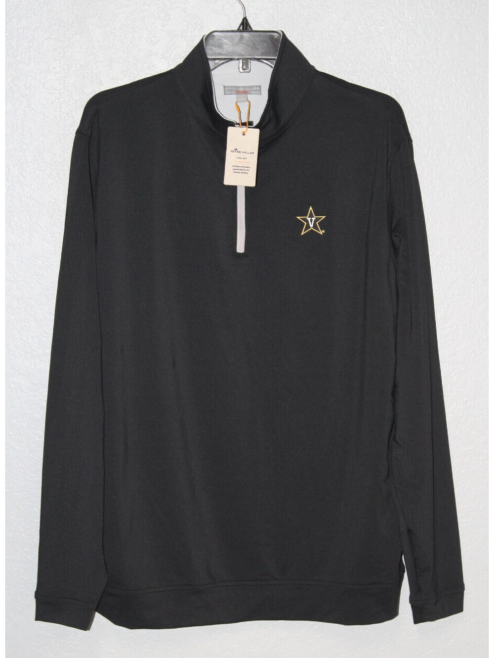 NEW Peter Millar x Vanderbilt University Men LARGE Perth Performance 1/4 Zip